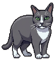Monster the cat idling on a desktop
